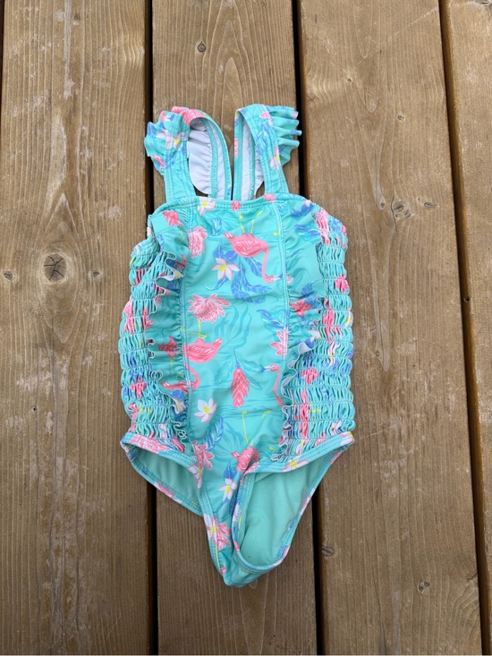 Tommy Bahama Other - Tommy Bahama Aqua Floral Flamingo One-Piece Swimsuit